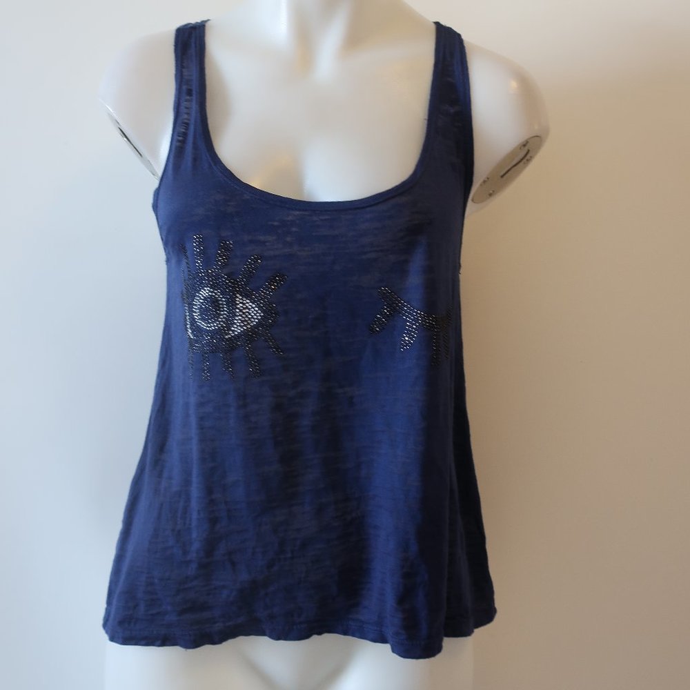 NWD E.VIL RHINESTONE EYEBALL EYELASH TANK TOP M *